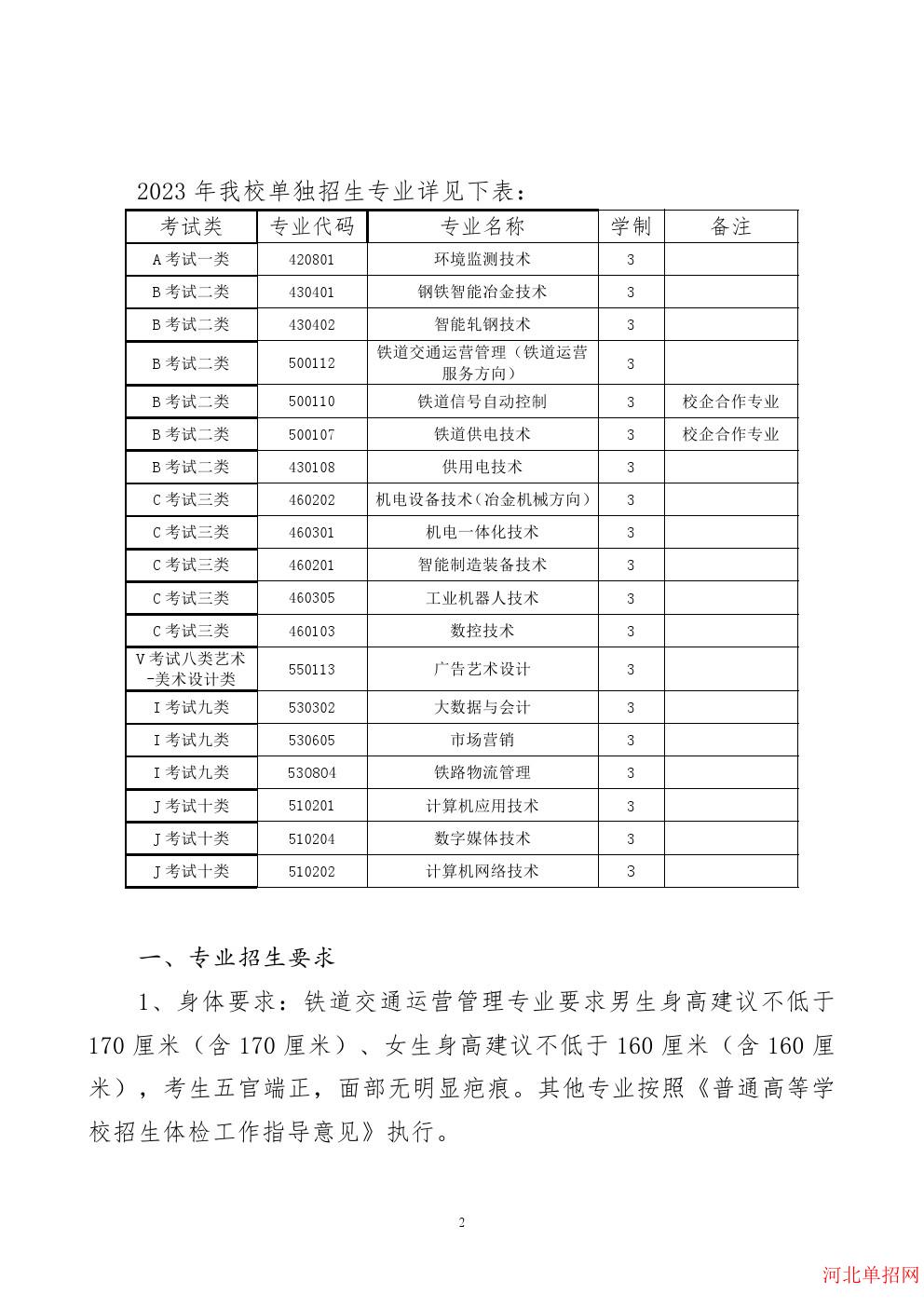 唐山科技职业技术学院2023年单招招生简章 图3